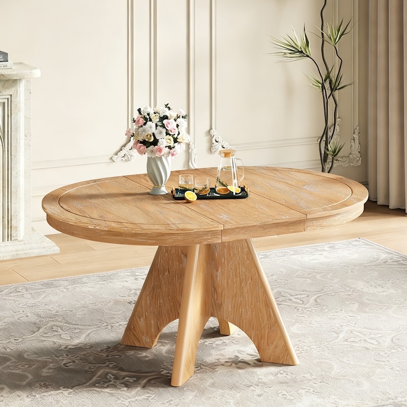 Dining Table Espresso Finish X-Braced Supports Extendable Rustic