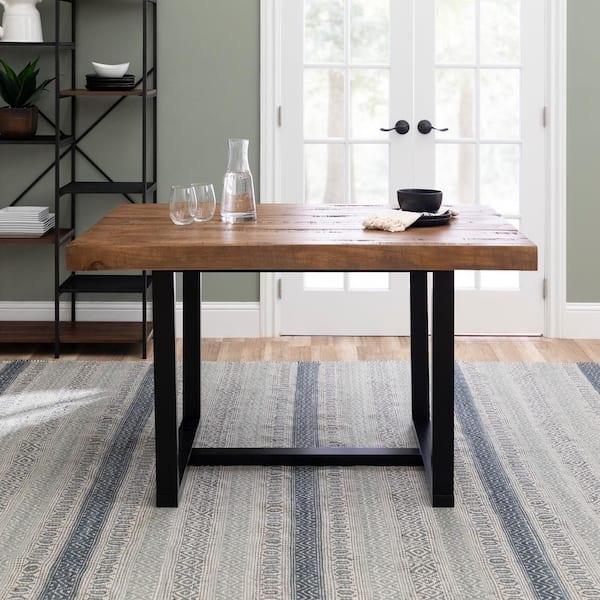 Dining Table featuring Reclaimed Barnwood Finish and Distressed Texture