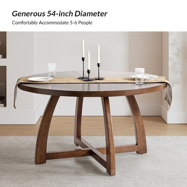 Dining Table Fluted Pedestal Base Round Walnut Sculptural Kitchen Design