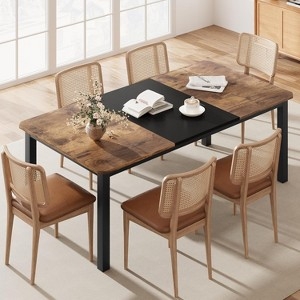 Dining Table Grey Countertop Matte Black Legs Sled Base Style