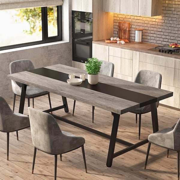 Dining Table Industrial Dining Room Table X-Brace Base