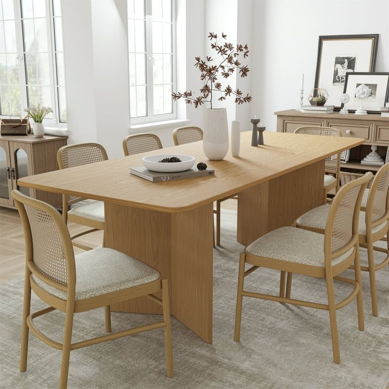 Dining Table Industrial Wood Top Black Metal X-Frame Base