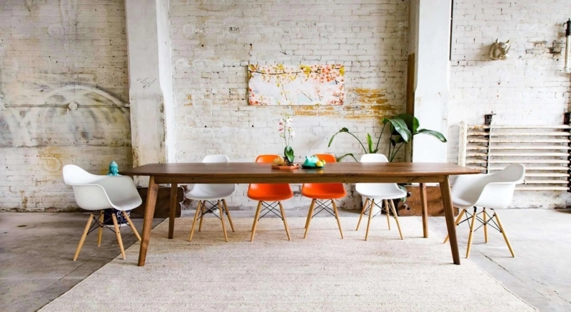 Dining Table Large Walnut Danish Modern Extra Long Profile