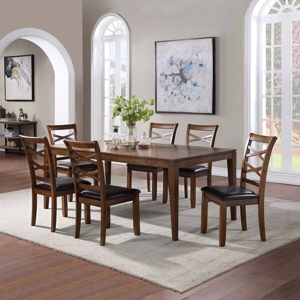 Dining Table Mid-Century Modern Warm Brown Tapered Splayed Legs