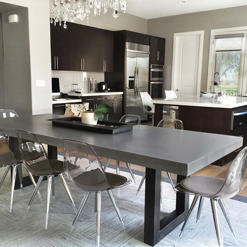 Dining Table Minimalist Concrete Design Minimalist Steel Base