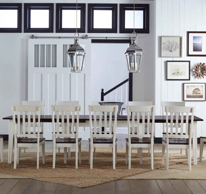 Dining Table Mocha Finish Thick Square Legs Rectangular Transitional