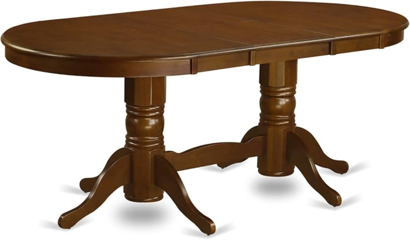 Dining Table Oval Espresso Double Pedestal Expandable Butterfly Leaf