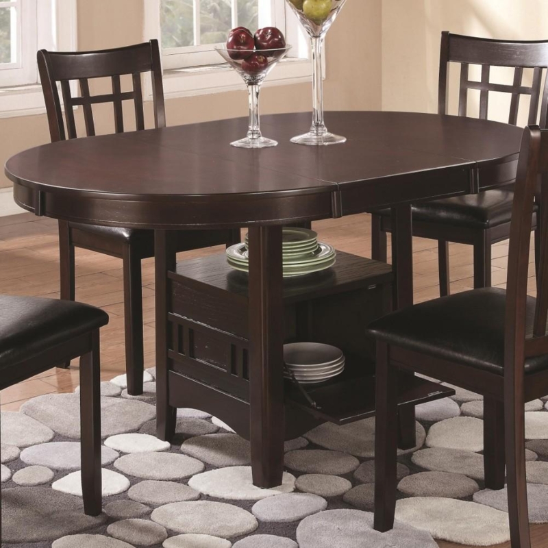 Dining Table Pedestal Base with Storage Integrated Wine Rack