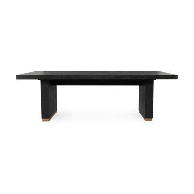 Dining Table Reclaimed Wood Look Thick Block Legs Rustic Farmhouse