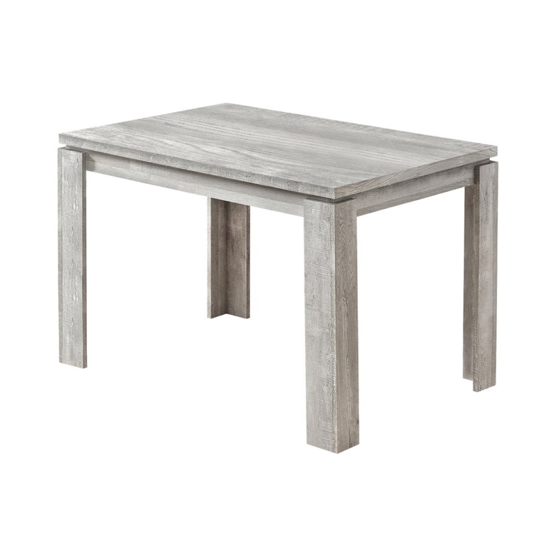 Dining Table Rectangular Metal Sled Legs Grey Wood Grain Industrial