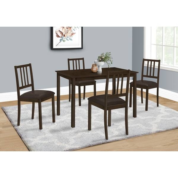 Dining Table Rectangular Slim Profile Tapered Legs Brown Wood Veneer
