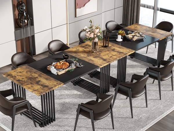 Dining Table Rectangular X-Base Large Capacity Design