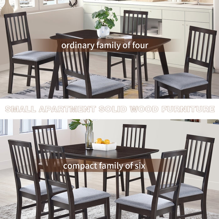 Dining Table Round Matte Black Top Splayed Wood Legs Mid Century