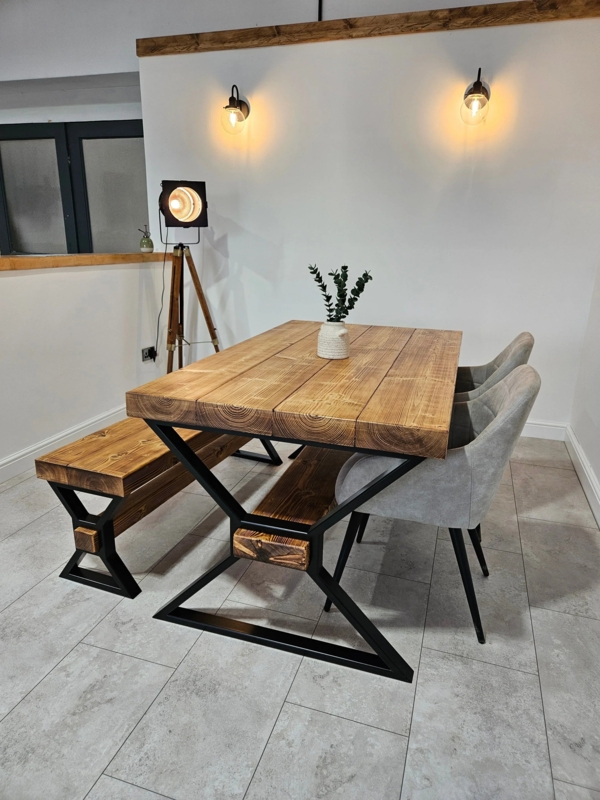 Dining Table Round Pedestal Base Chunky Farmhouse Style