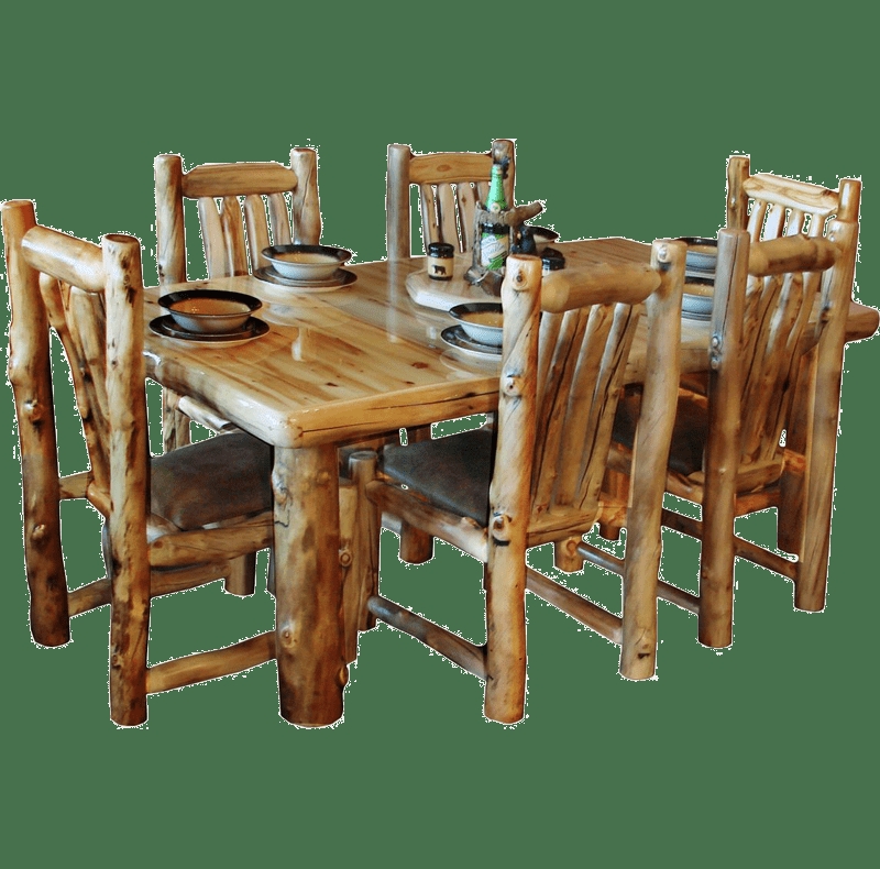 Dining Table Round Slab Top Log Legs Rustic Mountain Home Decor