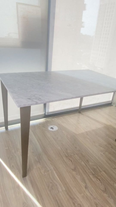 Dining Table Round with Dual Conical Pedestal Bases