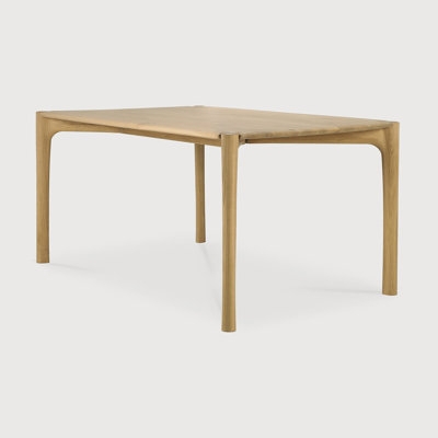 Dining Table Round Wood Ribbed Pedestal Base Scandinavian Minimalist
