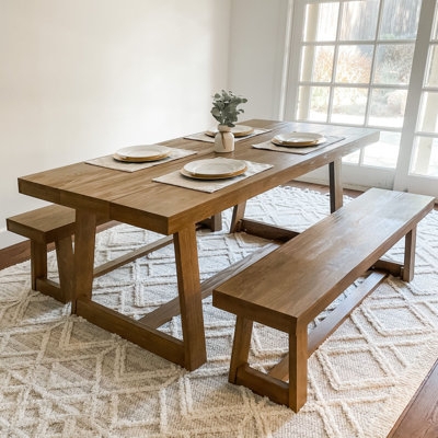 Dining Table Rustic Natural Wood Texture Thick Tabletop