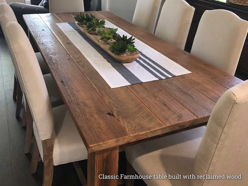 Dining Table Rustic Wood X-Shaped Trestle Base Chunky Planks