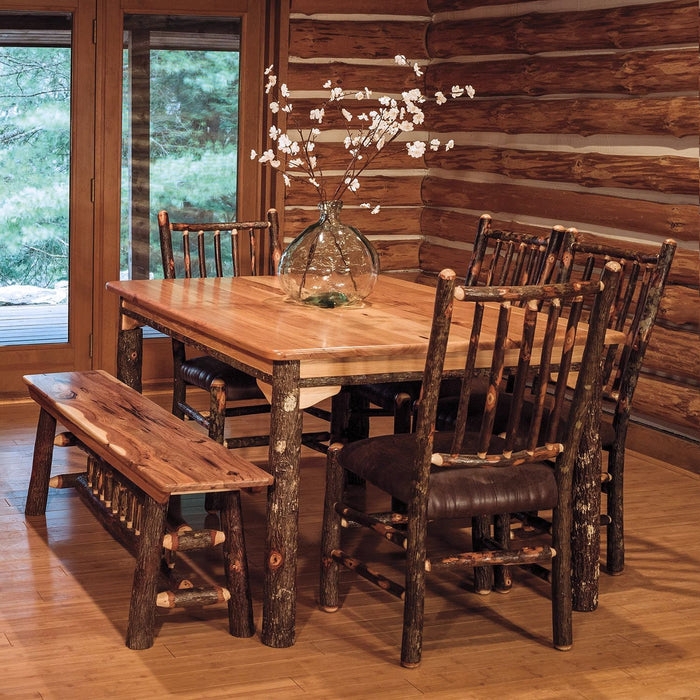 Dining Table Set Live Edge Top Log Legs Rustic Lodge