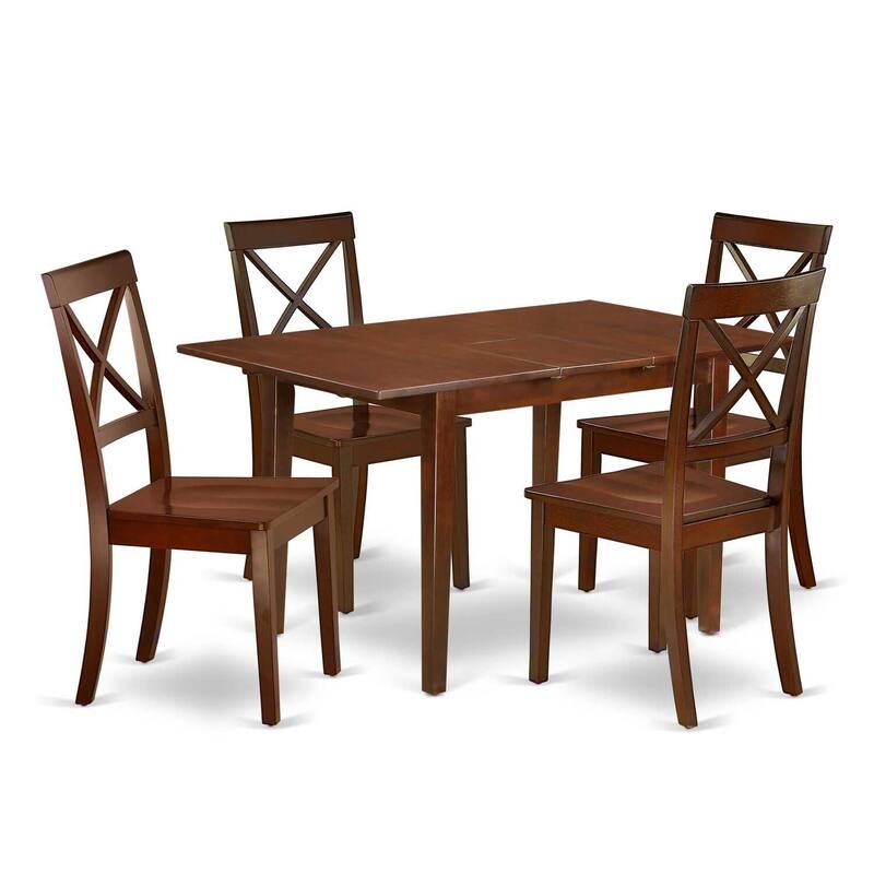 Dining Table Set Shaker Style Mahogany Slat Back 5-Piece