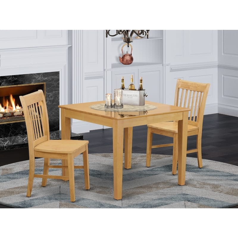 Dining Table Set Slat Back Chairs Dark Brown Square Wood Mission Style