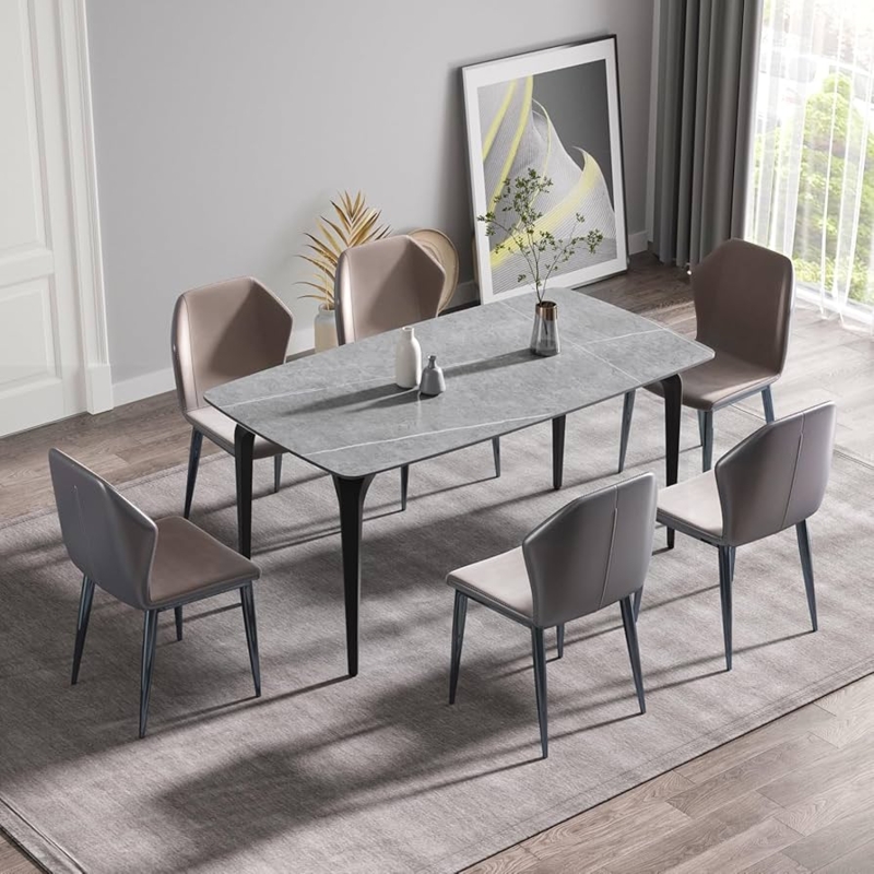 Dining Table Sintered Stone Architectural Metal Legs