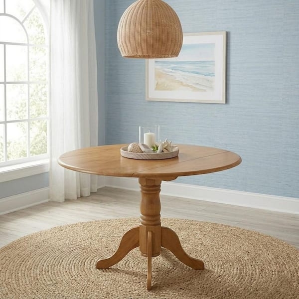 Dining Table Small Space Drop Leaf Round Pedestal