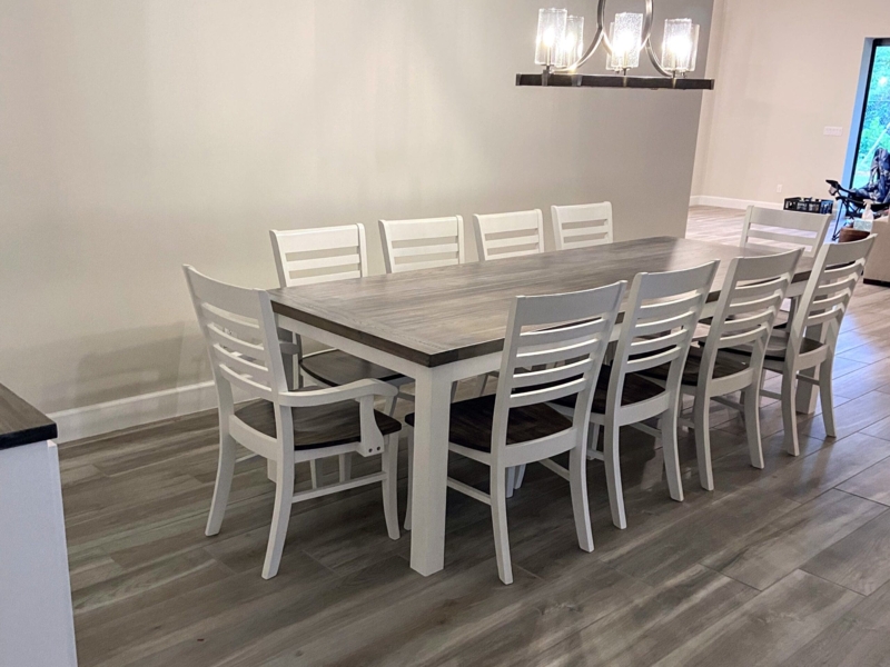 Dining Table Substantial Double Pedestal Base Thick Wood Top