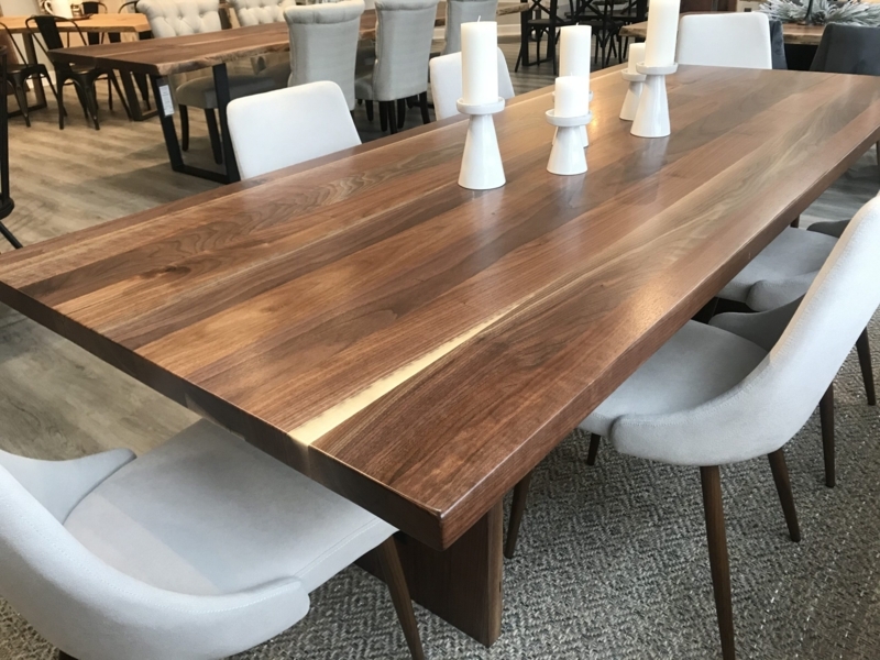 Dining Table Tapered Legs Integrated Joinery Mid Century Modern Wood