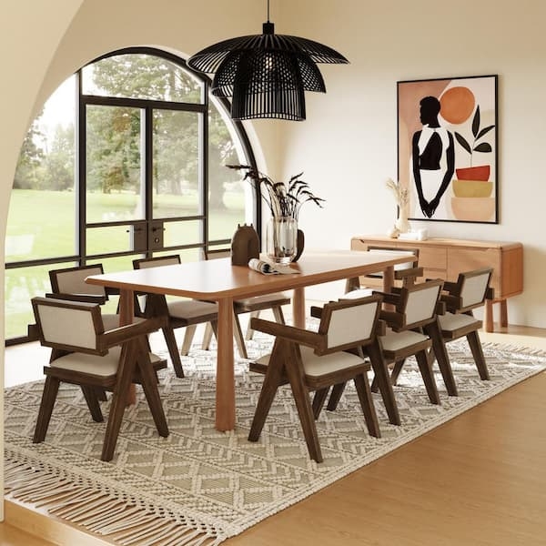 Dining Table Thick Wood Top Angled Black Legs Organic Edge