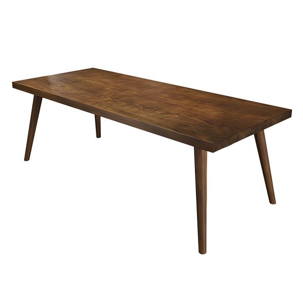 Dining Table Two-Tone Wood Splayed Legs Minimalist Setup