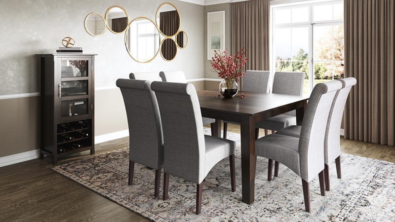 Dining Table V Pedestal Base Square Top Warm Wood Dining Room Inspiration