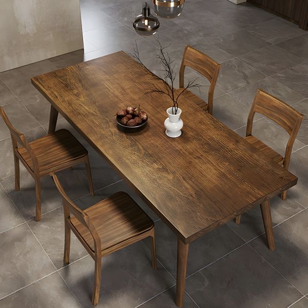 Dining Table X-Frame Legs Wood and Metal Industrial Trestle