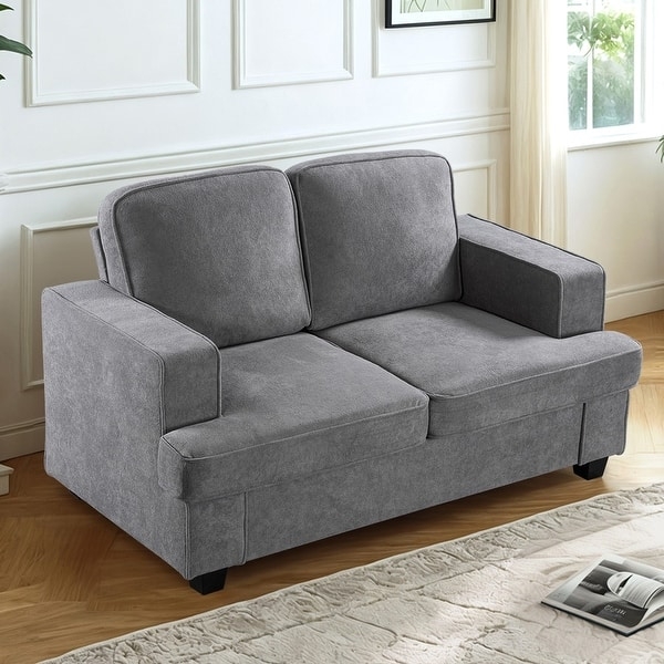 Emerald Green Velvet Loveseat Mid-Century Modern Small Sofa