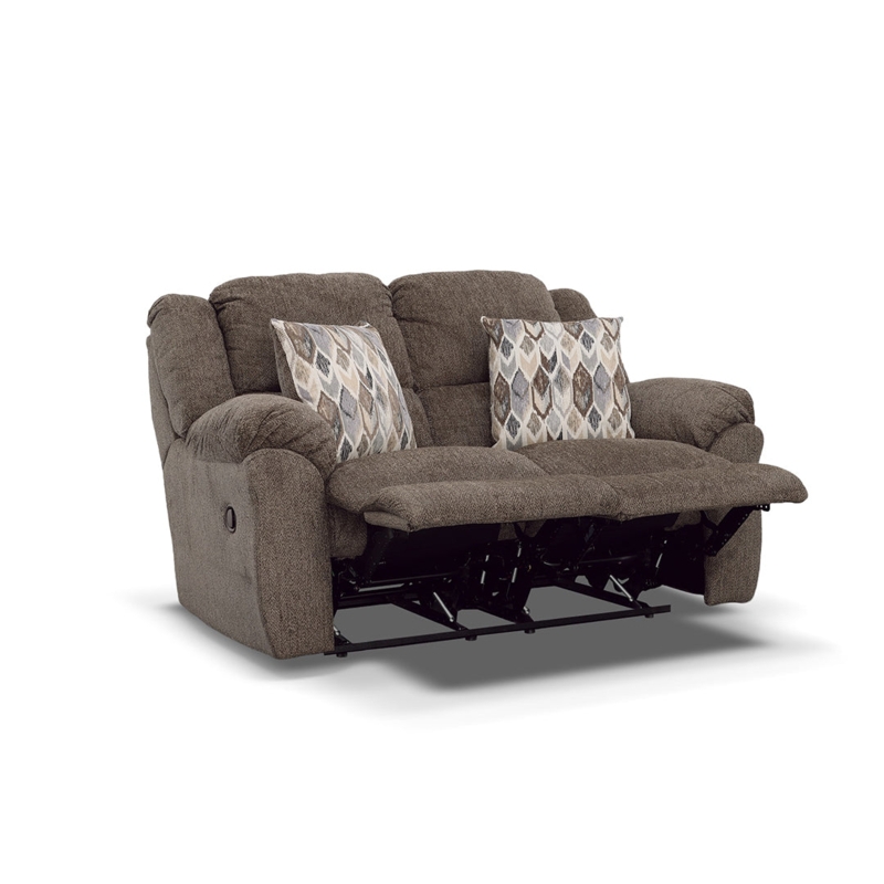 Espresso Brown Reclining Loveseat with Console & Contrast Stitching