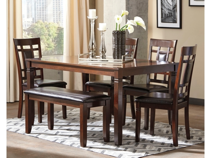 Espresso Finish Dining Set, 6-Piece with Ladder Back Chairs