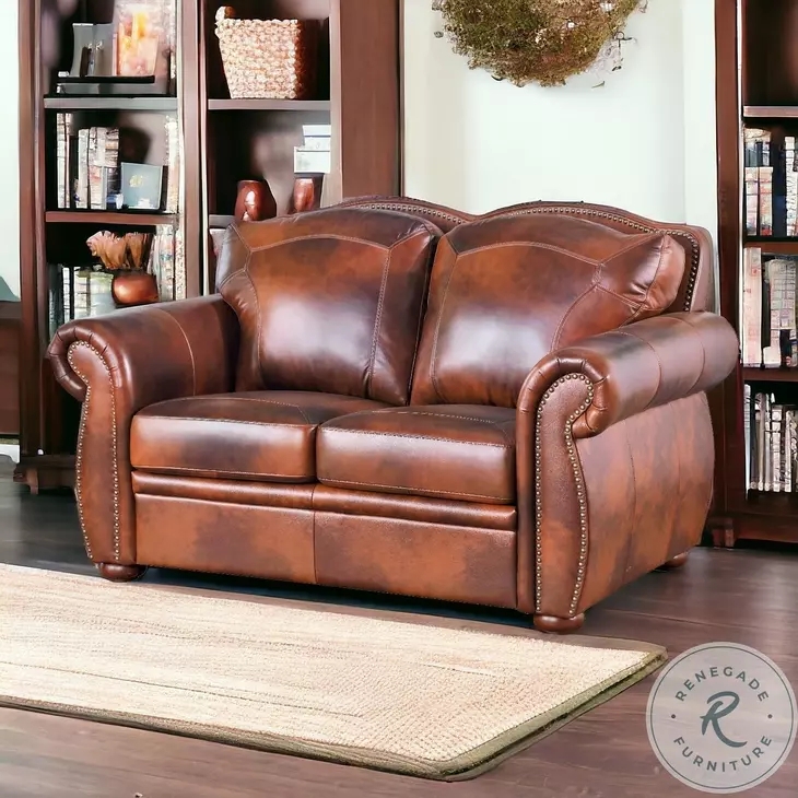 Espresso Loveseat with Button Tufted Bench Seat and Exposed Wood Base