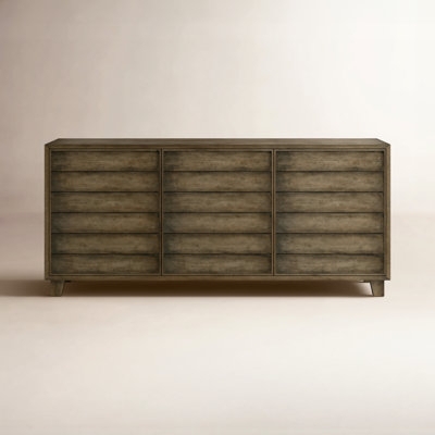 Extra-Wide Sideboard with Weathered Wood Finish & Four Doors