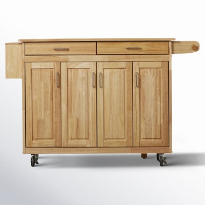 Farmhouse Kitchen Island Set with Two Nested Stools, White & Wood