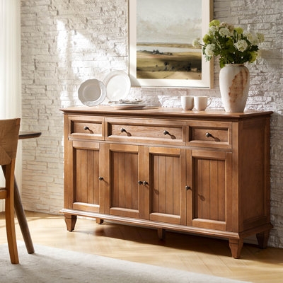 Farmhouse Sideboard with Two-Tone Finish and Shaker-Style Doors