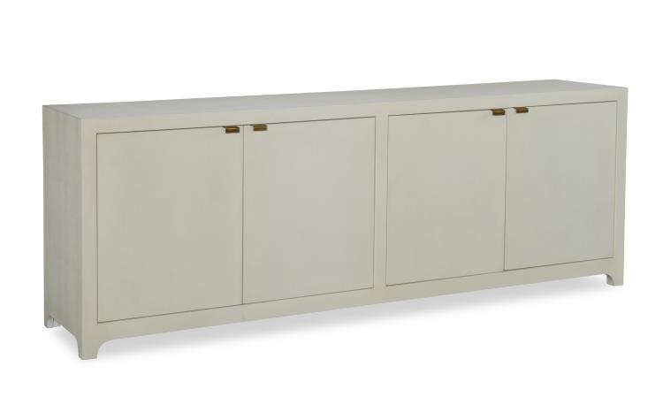 Faux Shagreen Sideboard Buffet with Gold T-Bar Pulls