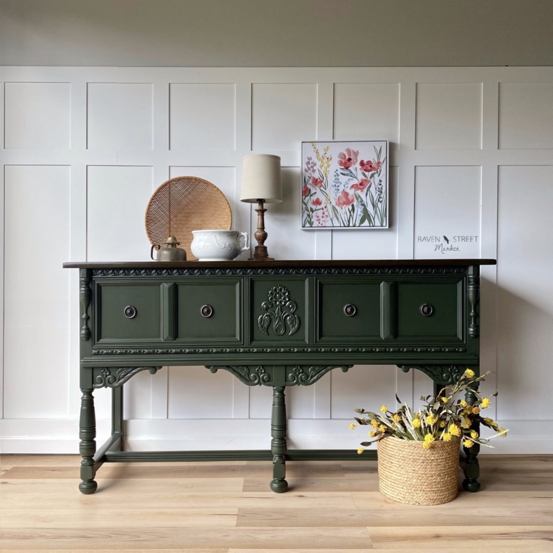 Fluted Door Sideboard Design Transitional Brass Knobs Matte