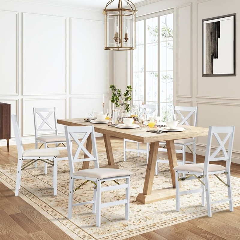 Folding Chair Folding Design Slatted Back Space Saving