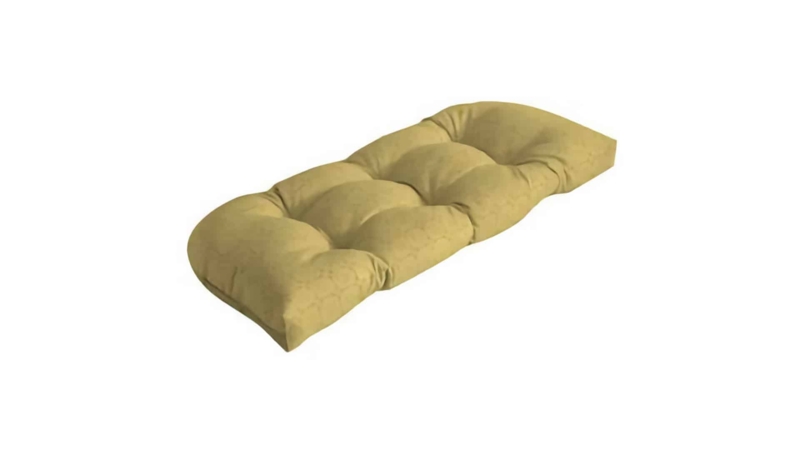 Forest Green Outdoor Loveseat Cushions - Tufted Wicker Furniture Set