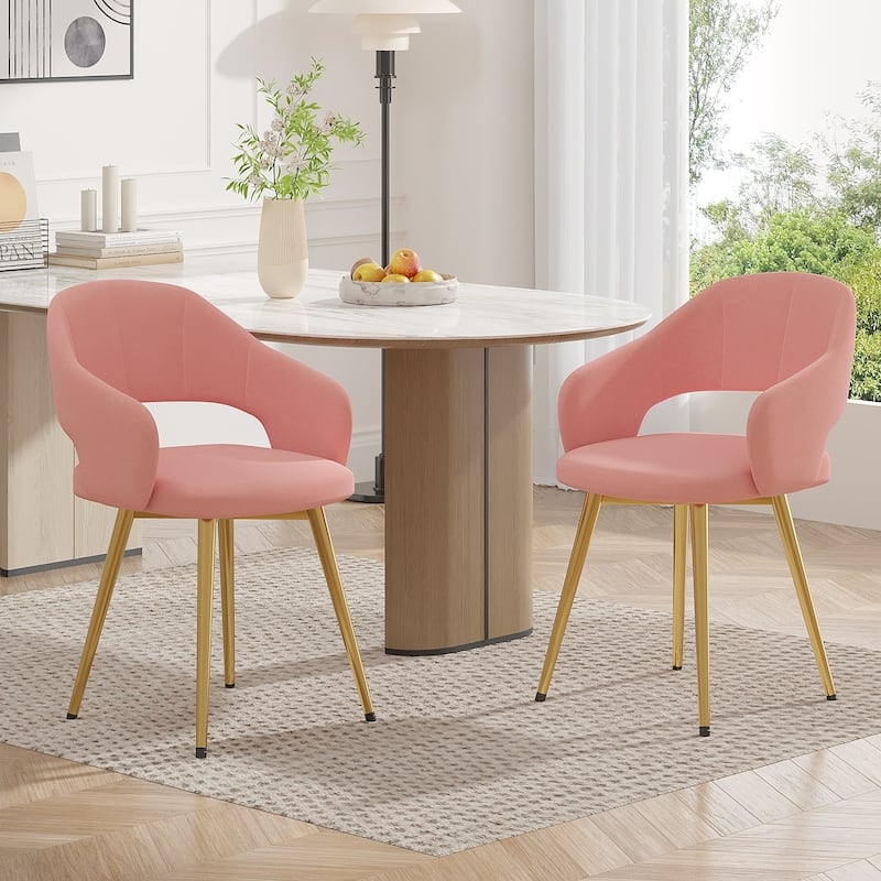 Forest Green Velvet Dining Chairs with Polished Gold Legs