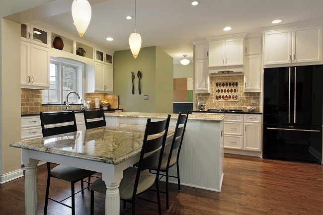 Formal Dining Table featuring Polished Natural Stone Surface