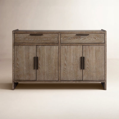 Four-Door Sideboard with Plank Door Fronts & Cocoa Finish