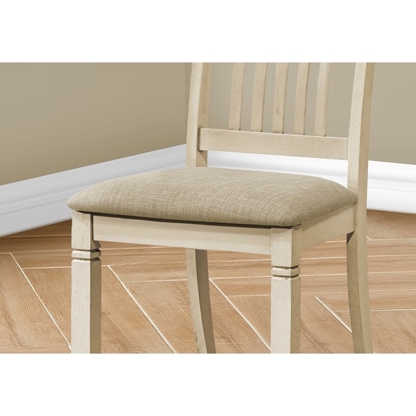 French Country Dining Chairs with Antique White Finish and Oval Backs