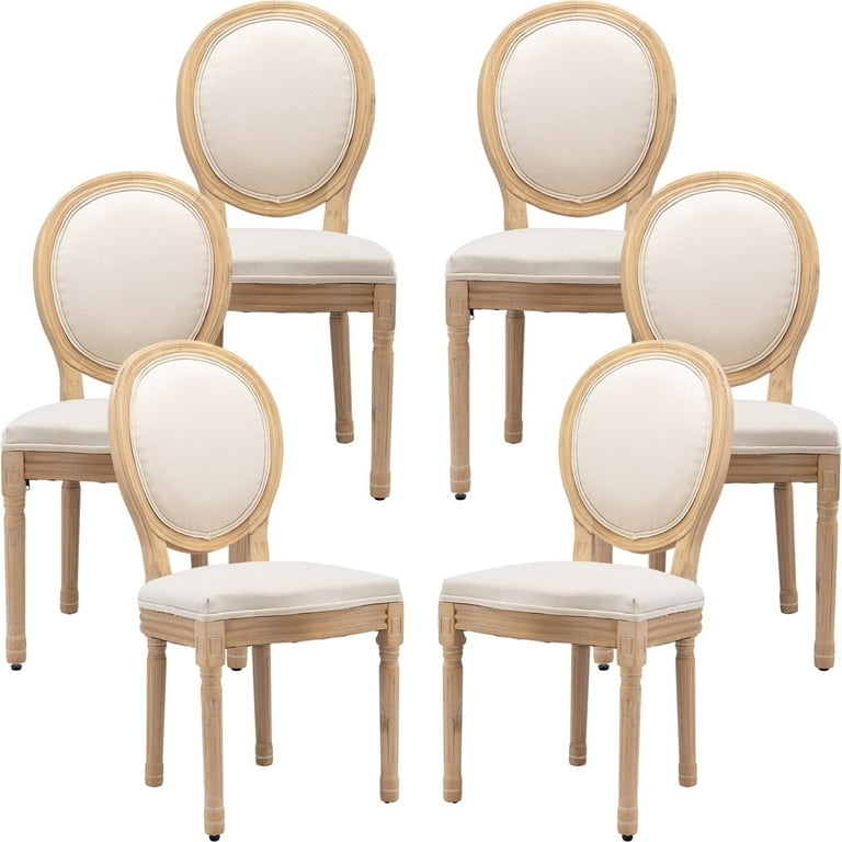 French Country Oval Back Chairs, Weathered Finish with Fluted Legs